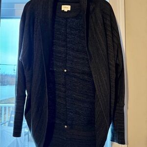Wilfred Gray Open-Front Draped Cardigan